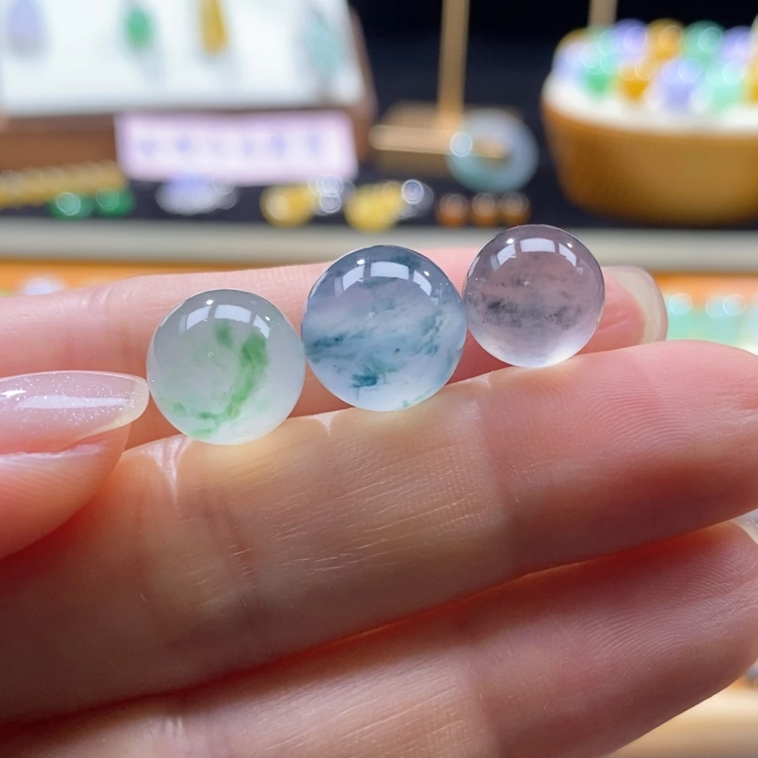 翡翠未镶嵌颈饰特色飘花一组