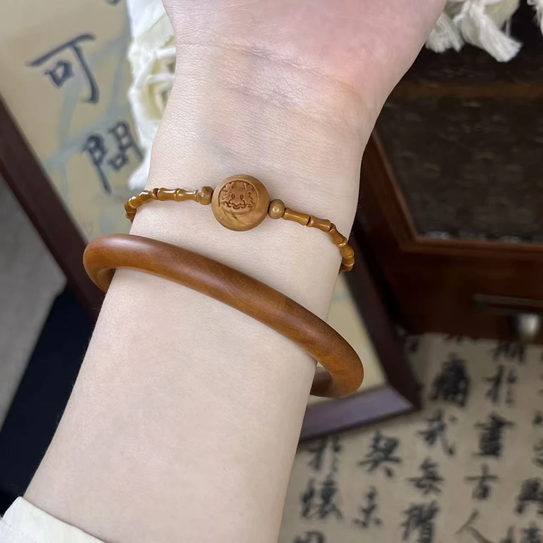 【桃缘行】「生肖桃核、竹节手串 」宝宝女士少女风轻奢辟·挡·护