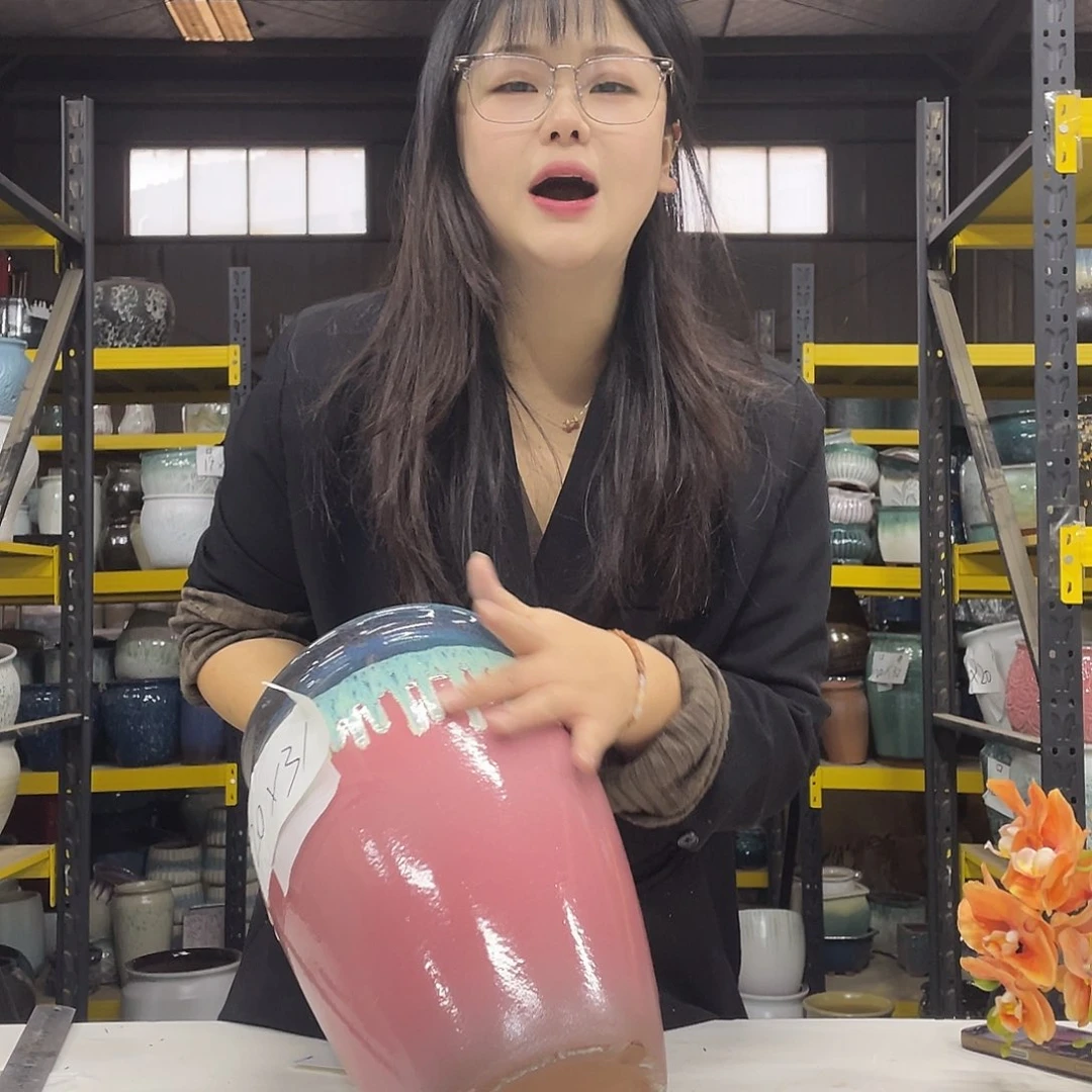 宜兴紫砂粗陶花盆