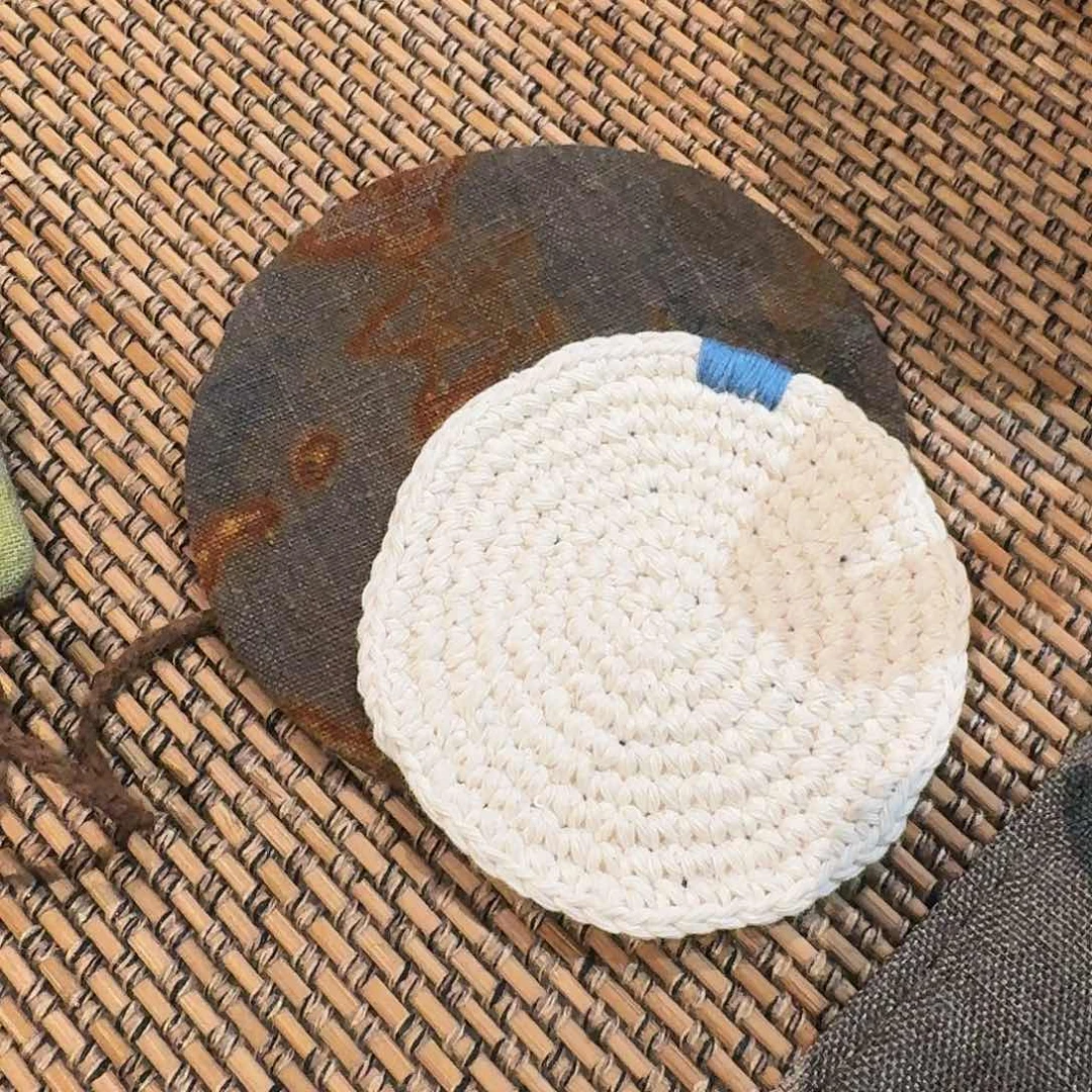 李****)柿染茶垫棉杯垫。