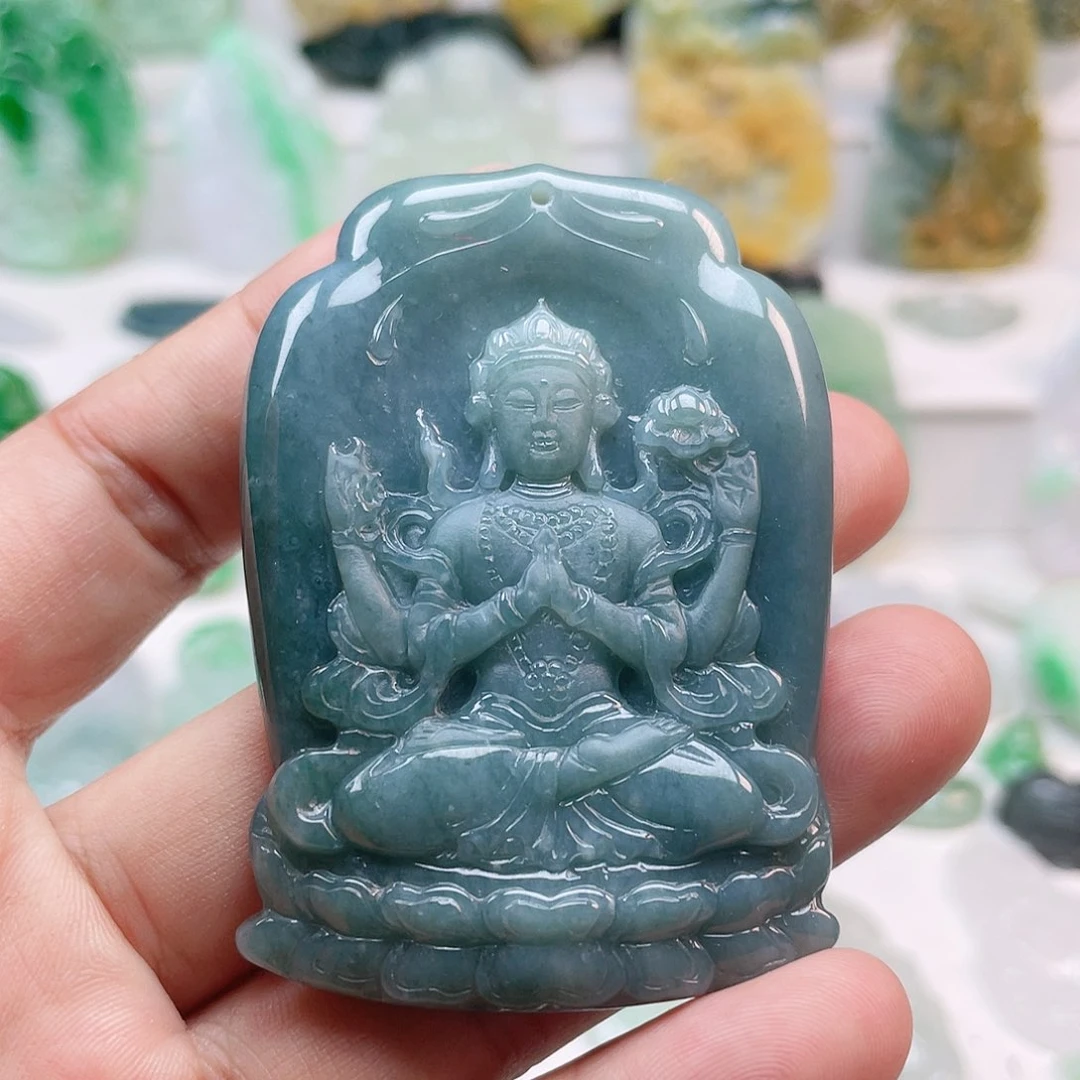 翡翠颈饰未镶嵌千手