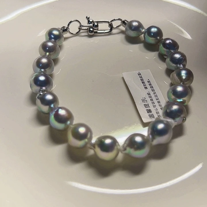 海水珍珠手链银S925镶嵌
