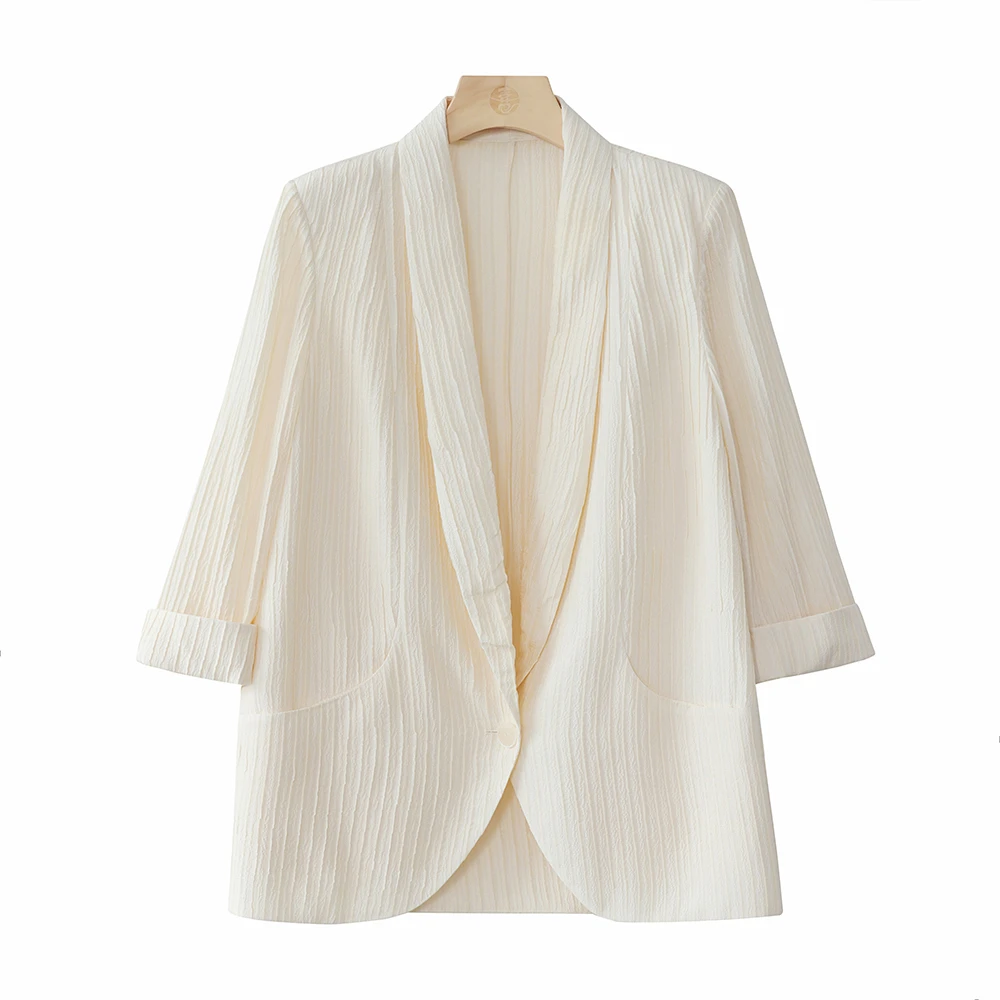 荷兰【轻量西装】喜歌 桑蚕丝女士轻奢气质半袖西装外套 7994