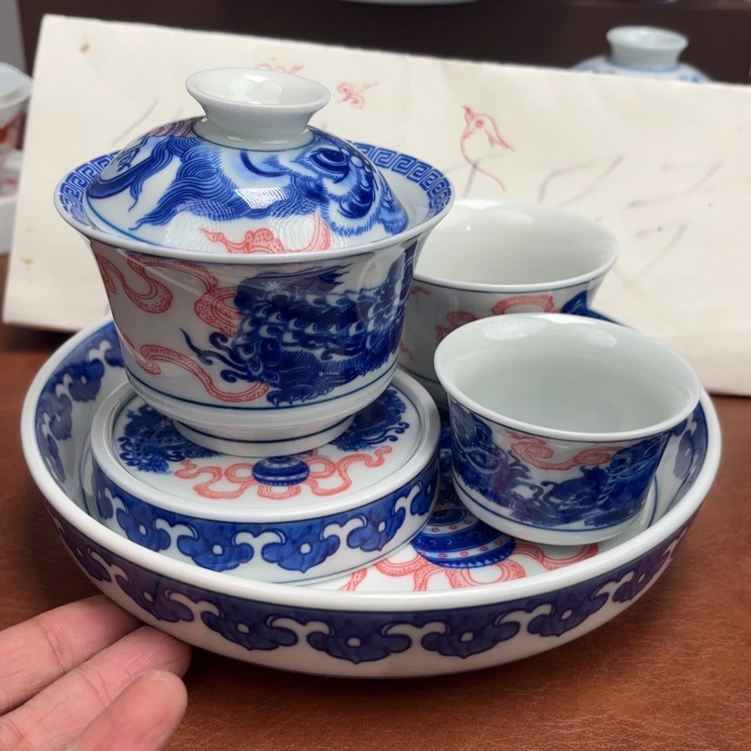 阿***林陶摆件微瑕狮子五件套景德镇发货