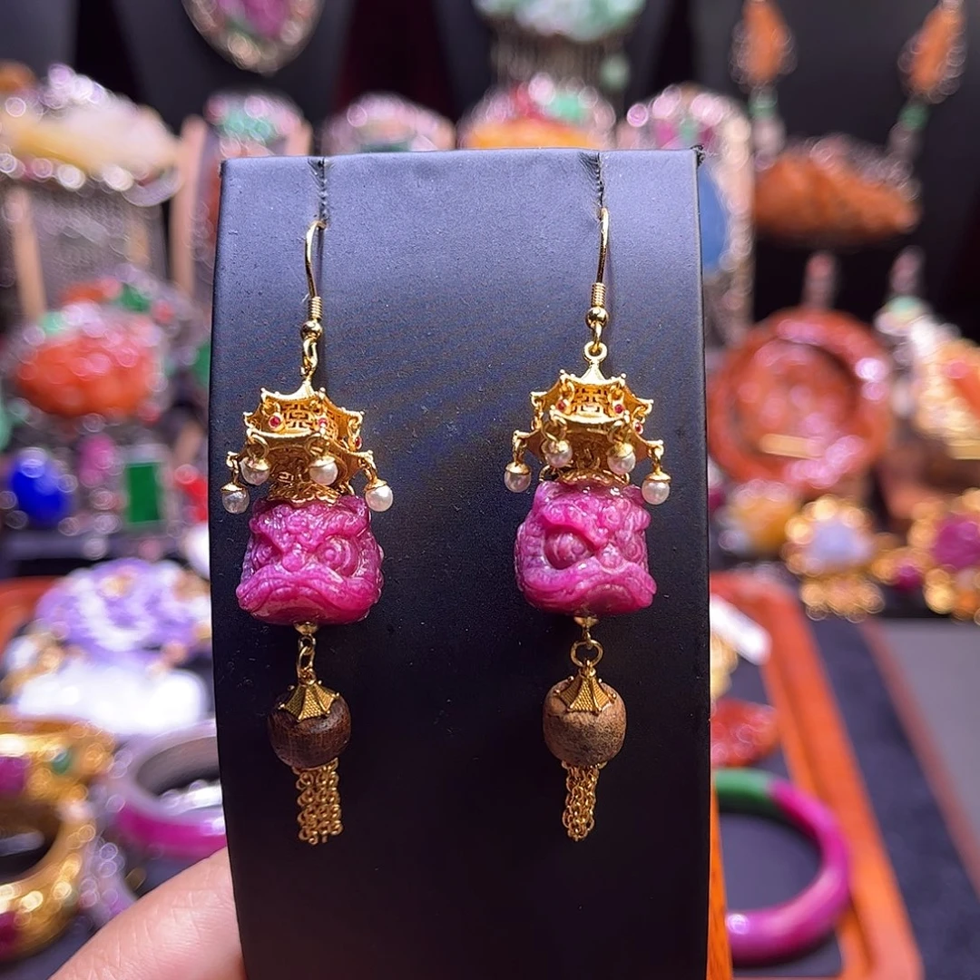 未镶嵌红宝石耳饰特价福利不议价