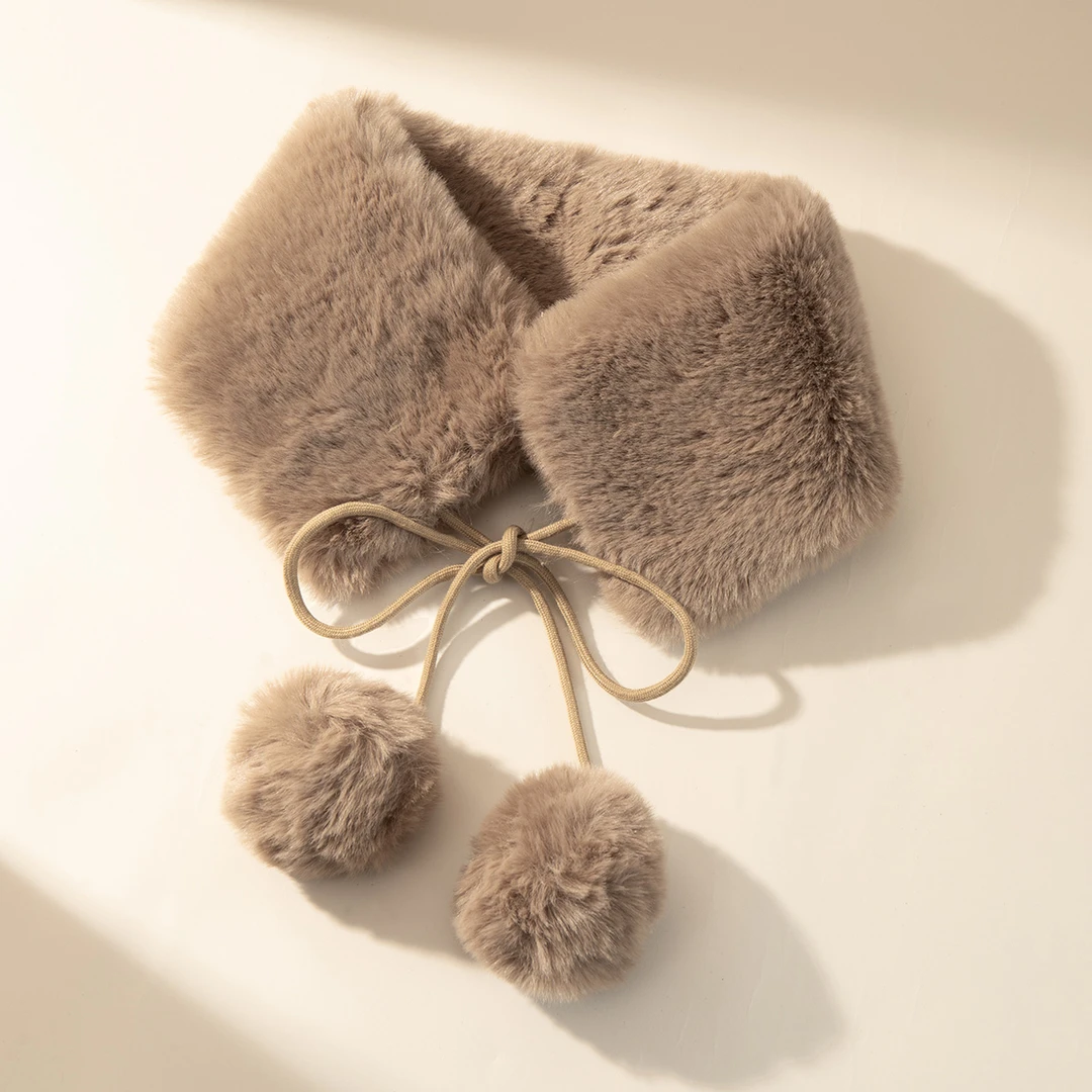 MsShe大码女装秋冬季保暖学院风时尚毛绒加厚围巾S~A51201