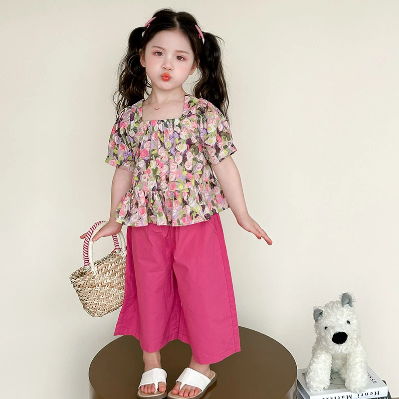 衣服童装小童套装夏款宽松儿童2025新款洋气时尚裤宝宝夏装时髦夏