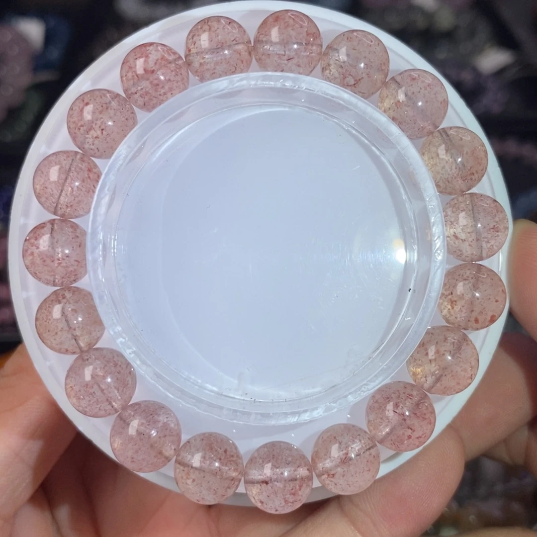 水晶手链未镶嵌高品星光透体草莓晶10.1mm