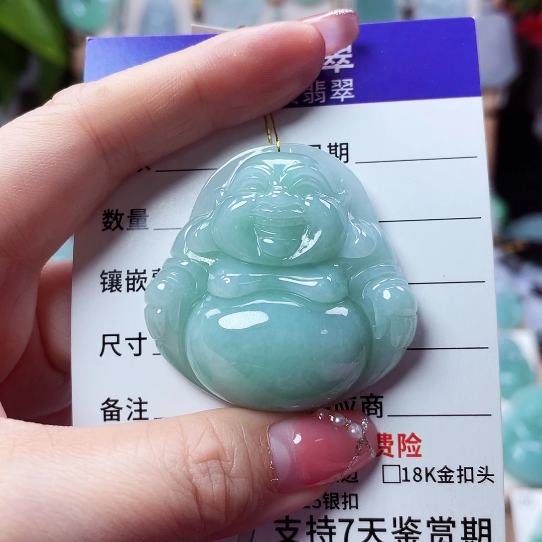 翡翠未镶嵌颈饰佛公37