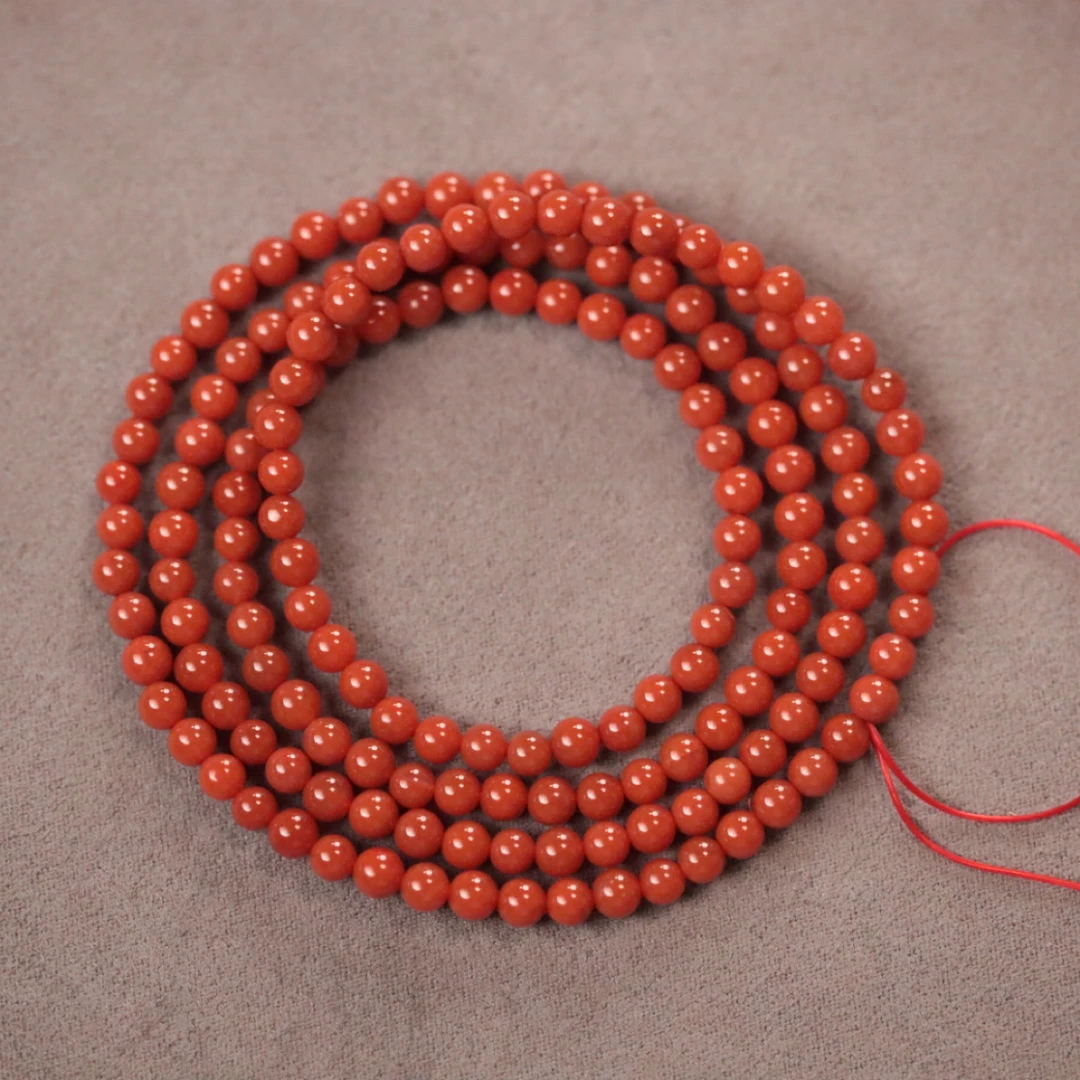 南红玛瑙4mm+多圈手串-399