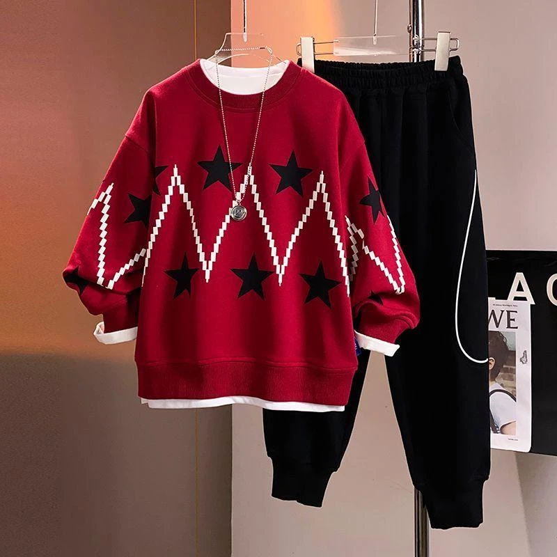 男童秋装卫衣套装2025新款秋季中大童儿童运动休闲两件套时尚秋款