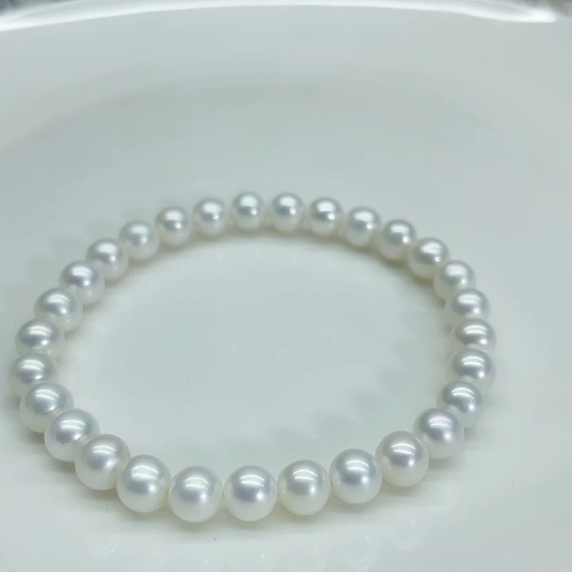【闪购商品】银S925镶嵌手串淡水珍珠6毫米