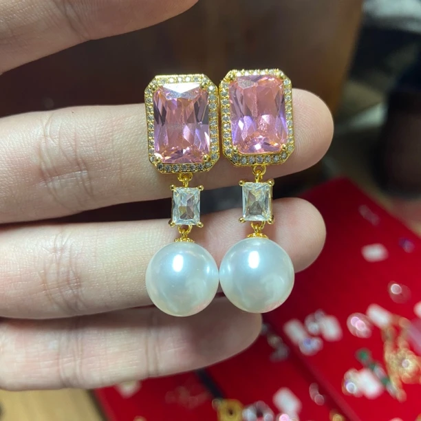 合金仿珍珠耳饰 亮点时尚饰品百搭款精美轻奢简约大气款E009