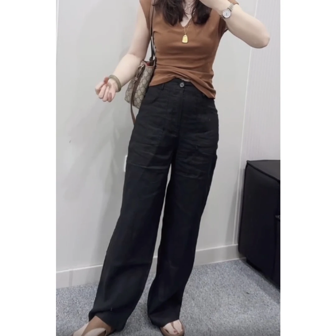 夏季新款高腰显瘦百搭休闲裤