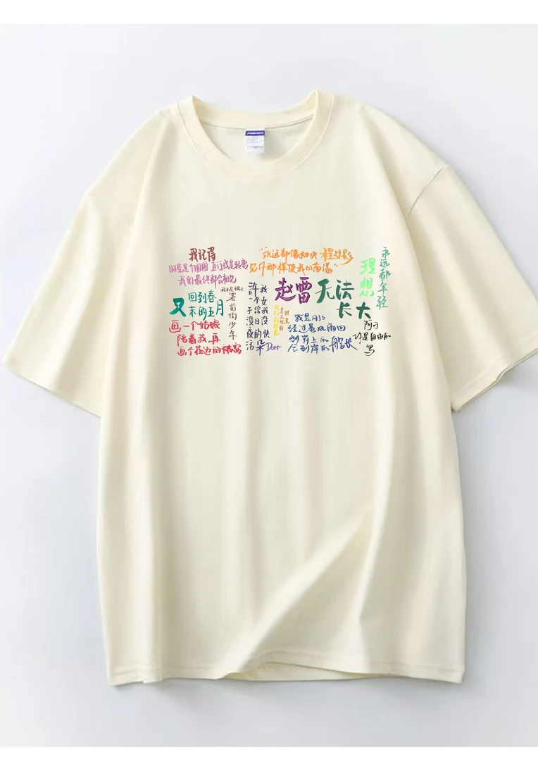 【整理不易原创】前歌词音乐节氛围感雷子应援体恤周边休闲纯棉百搭