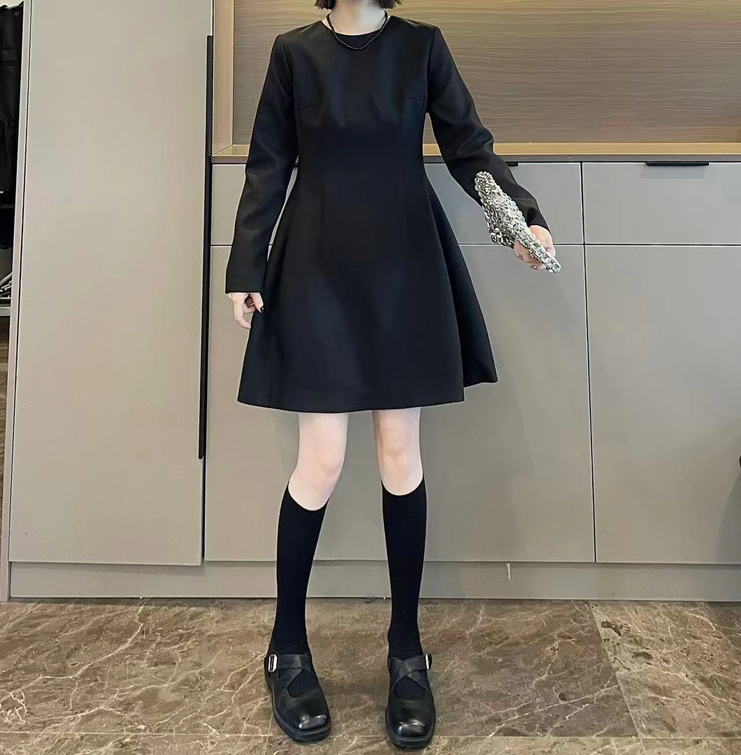 米可/MK-2679ZJ【长袖收腰小蛮腰连衣裙】时尚休闲秋季新款连衣裙