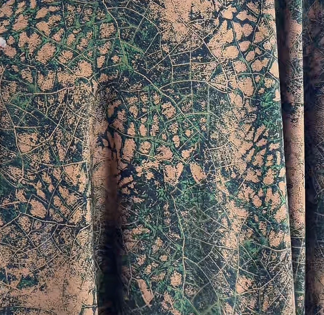 【绿色纹理】新款雕印绵绸布料.NO：6，不支持七天无理由