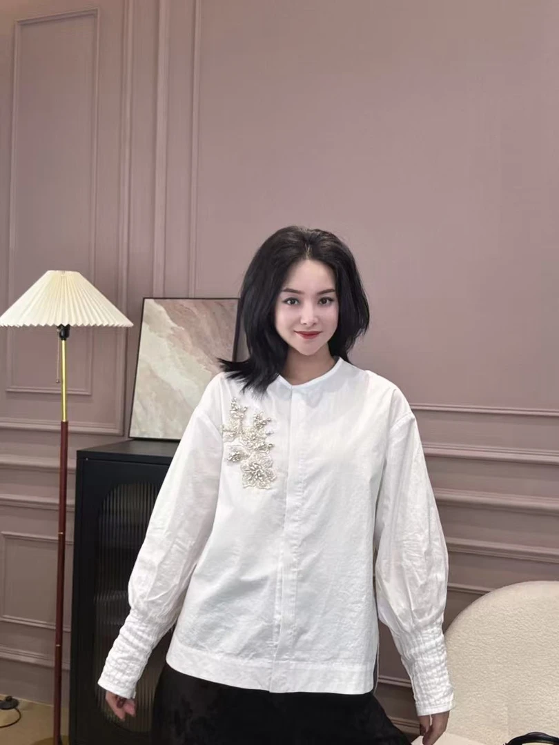 【一潮家】四季款韩版潮流时尚休闲国风琴袖衬衫上衣 19289
