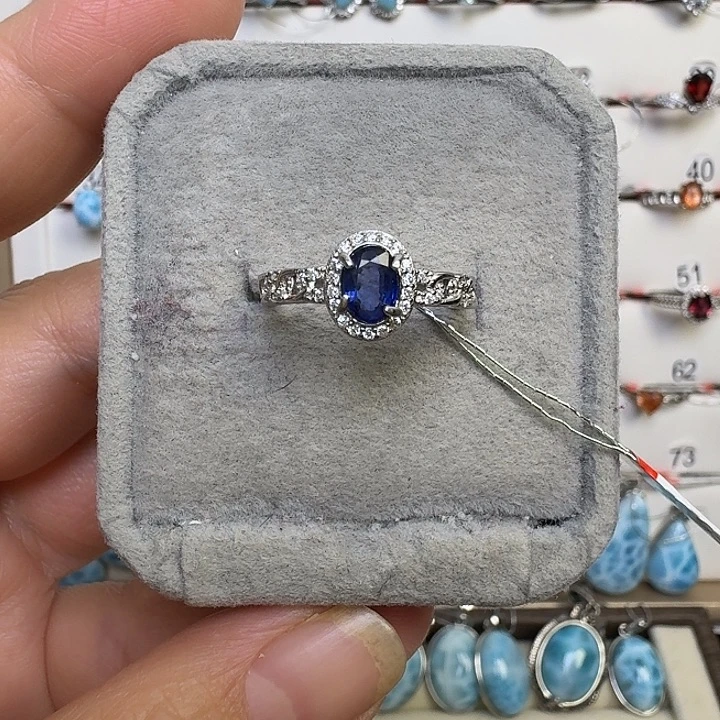 戒指银S925镶嵌水晶