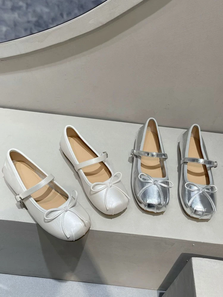 秀气淑女浅口平底蝴蝶单鞋古典风玛丽珍女鞋3186