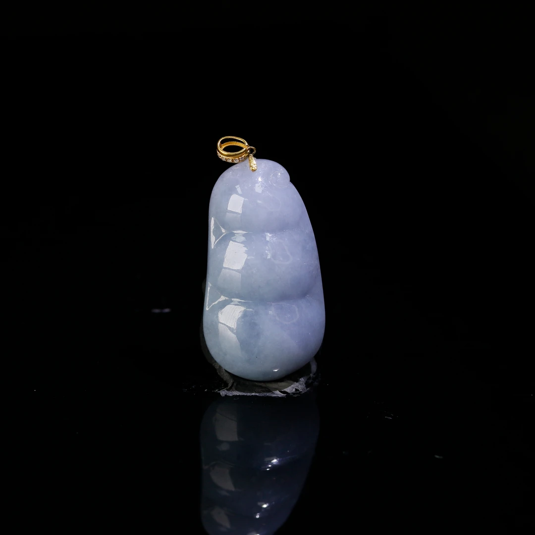 8天然缅甸翡翠A货冰紫豆子18k/800083保利厦门拍卖