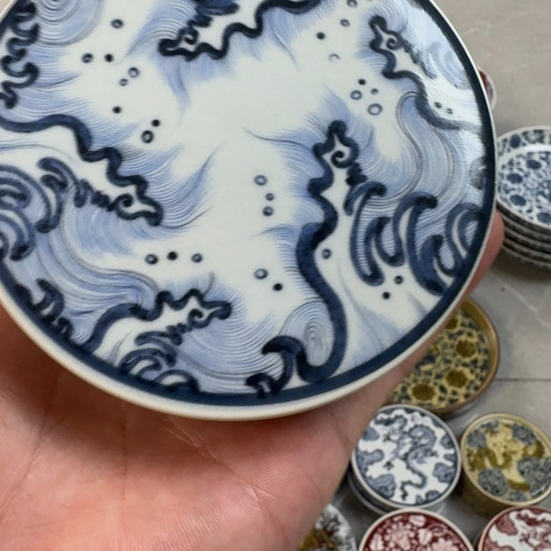 杯青花江崖海水盖置