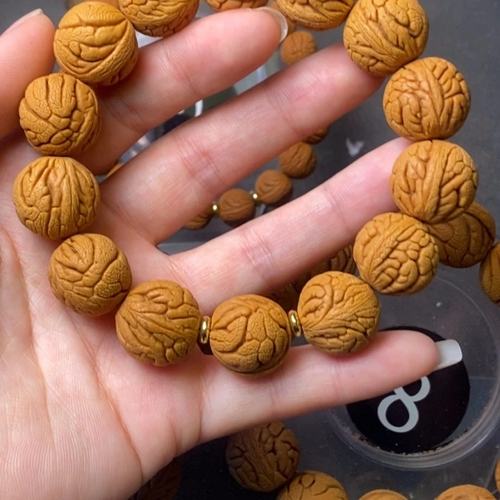文玩核桃手串秦岭野生龙纹桃核18