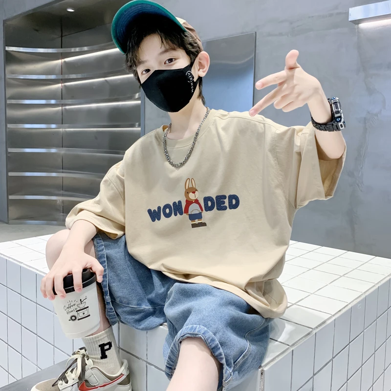 儿童装男童短袖t恤夏装2025新款男孩纯棉上衣中大童夏季夏款洋气t