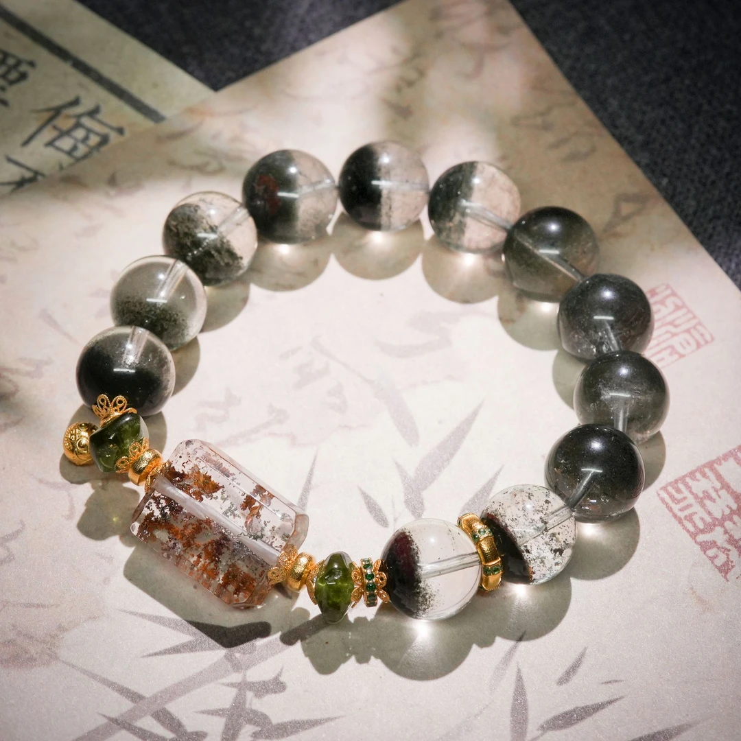 【诗蓉】梦瑞·典藏级绿幽灵18K金手串AS1208珠径约11-12mm