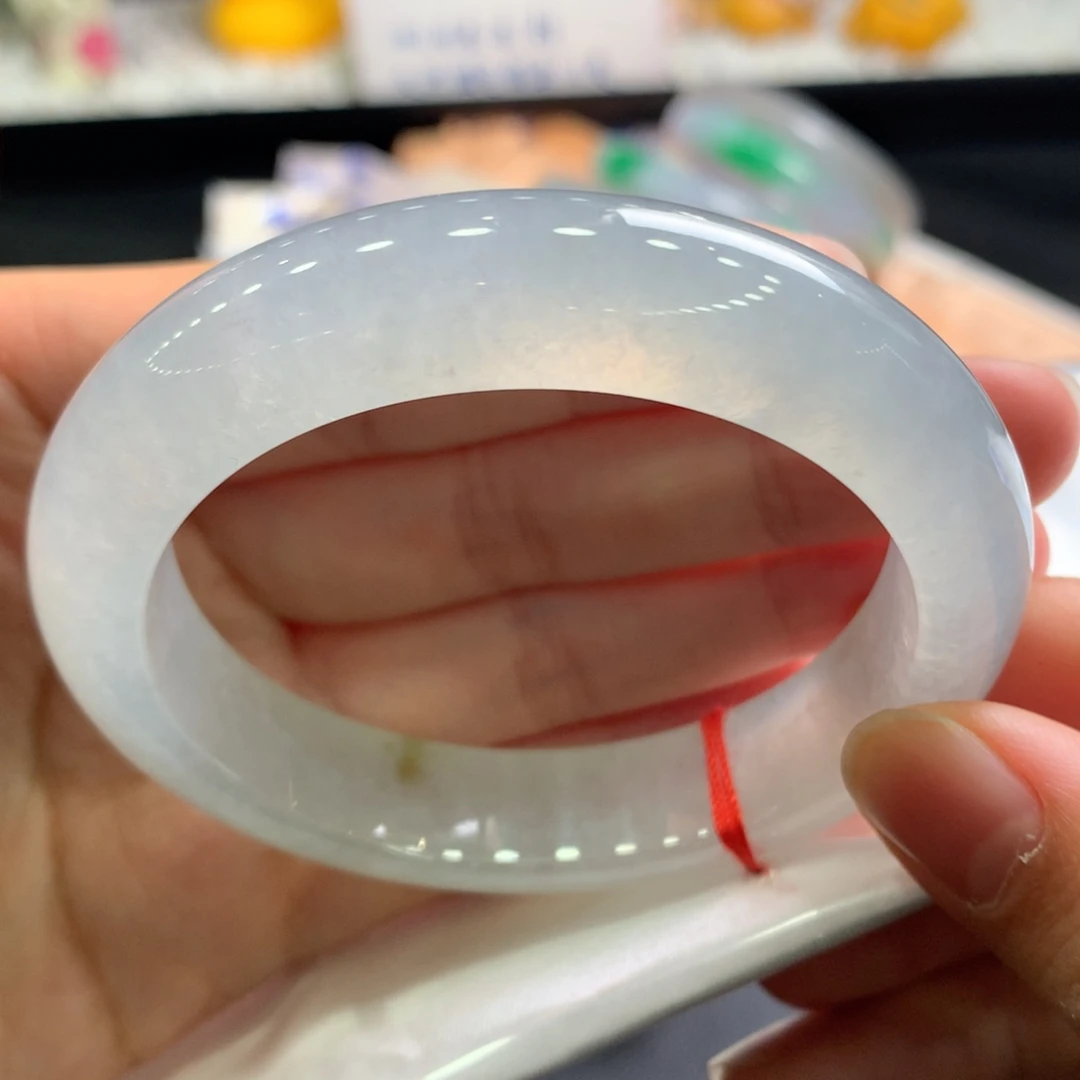 翡翠未镶嵌手镯11号54.5正圈有纹