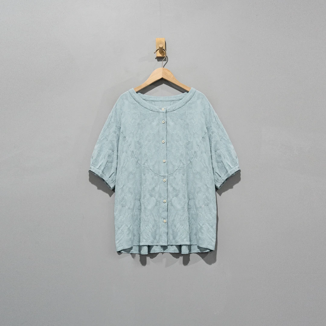 【且听风吟】0114513文艺棉复古立领提花刺绣上衣    衣长68胸围128