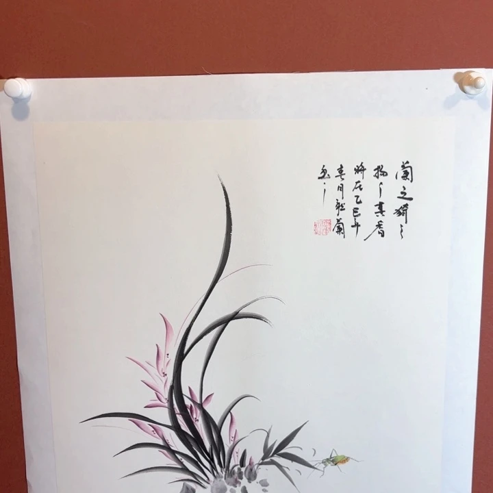 国画听兰老师花鸟市场