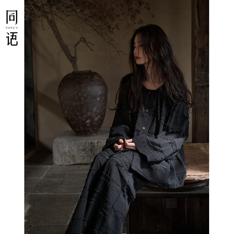 同语2025年睡衣女款梭织纯棉春秋季长袖睡衣套装可外穿春夏家居服