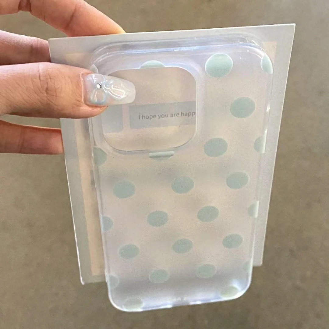 清新英文波点适用苹果16PROMAX手机壳iPhone15ins风14磨砂13大孔X