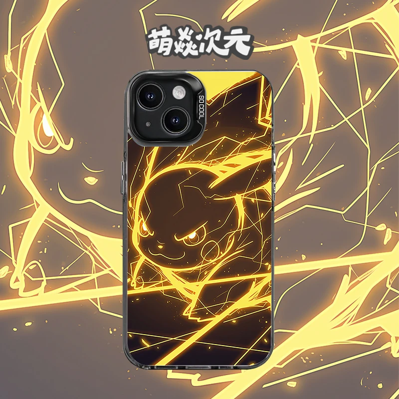 宝可梦皮卡丘彩银适用苹果华为VIVO小米OPPO动漫个性彩银手机壳