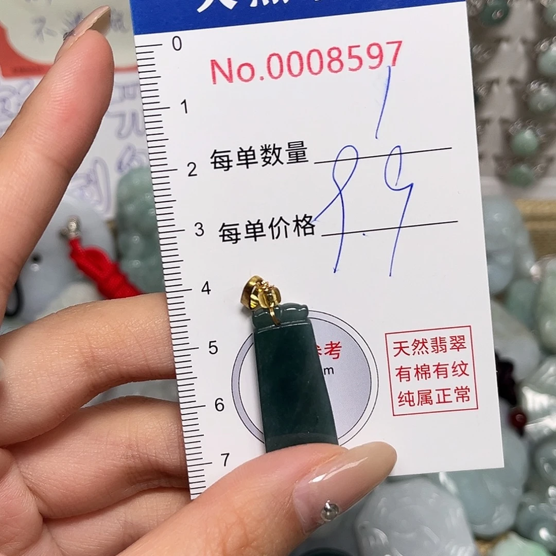 翡翠未镶嵌颈饰无事牌