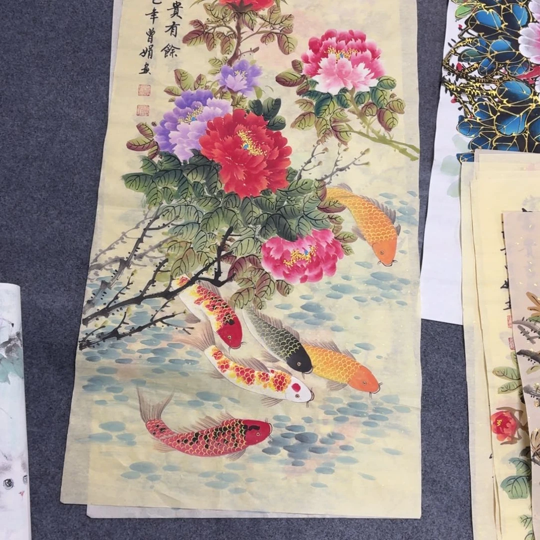 国画100×50精品手绘画画画