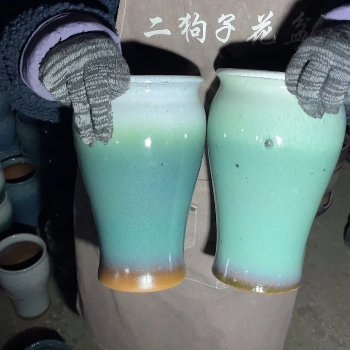 紫砂花盆口15高26瑕疵瑕疵