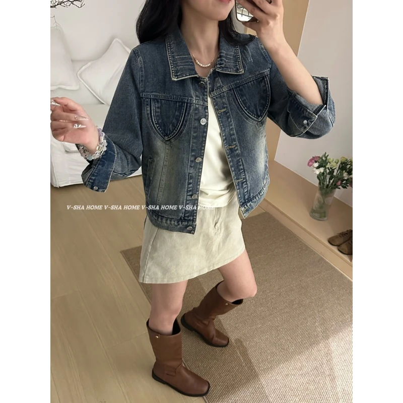 薇莎6615现货正肩韩版牛仔外套