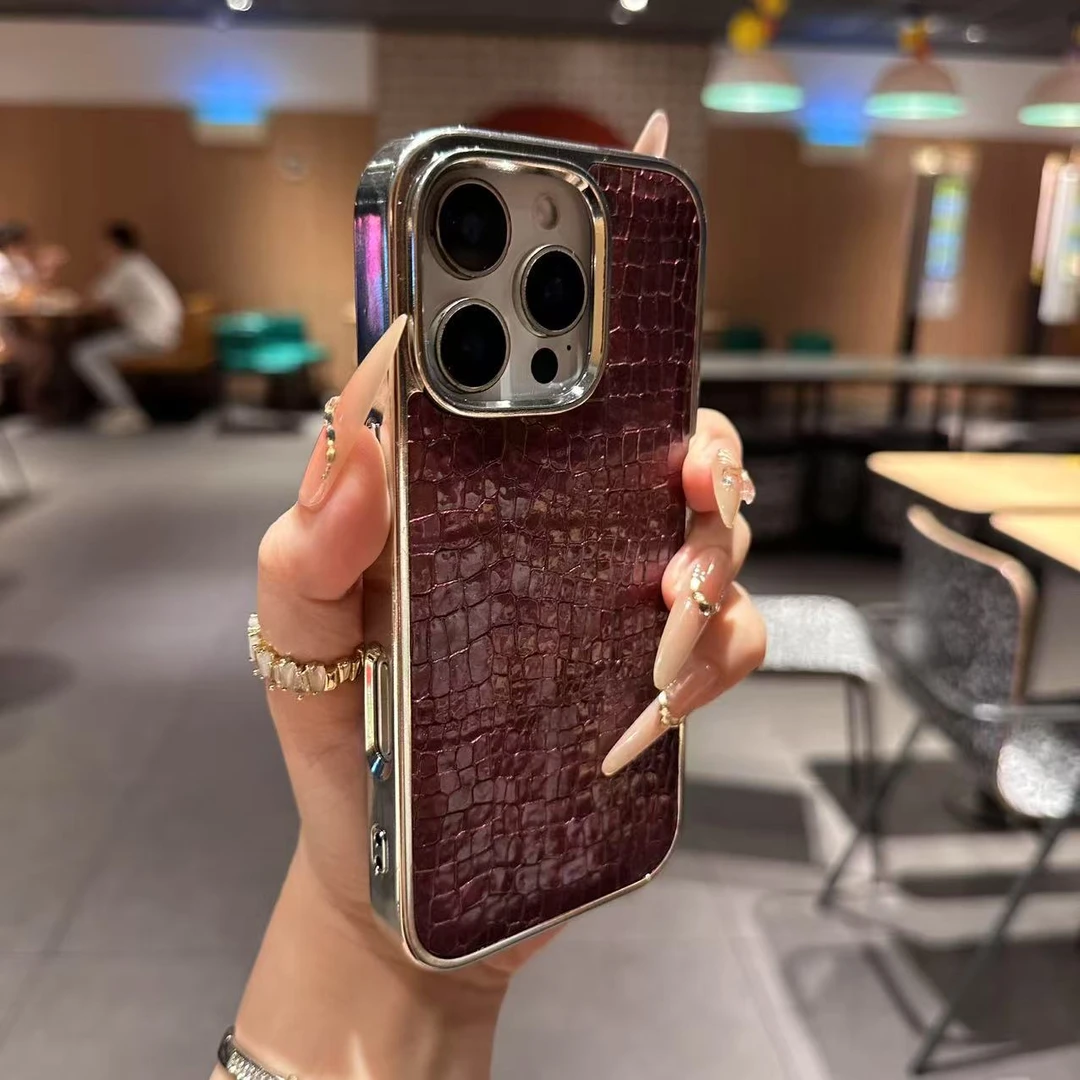 炫彩电镀纹防摔适用苹果16promax15/14手机壳13简约12小众11