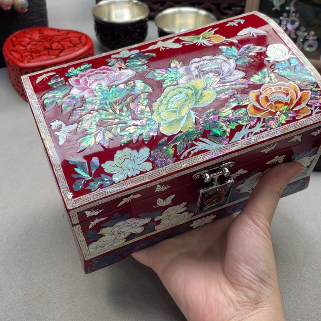 扬州漆器 首饰盒螺钿满工