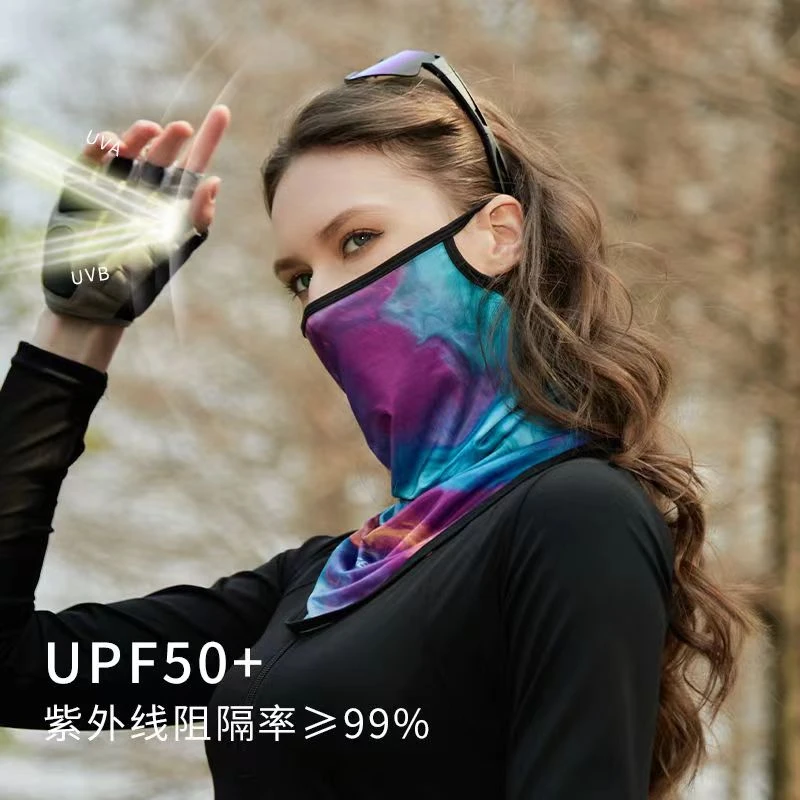 防晒面罩女夏季冰丝遮阳面纱男士全脸防护薄款防紫外线围脖夏天潮