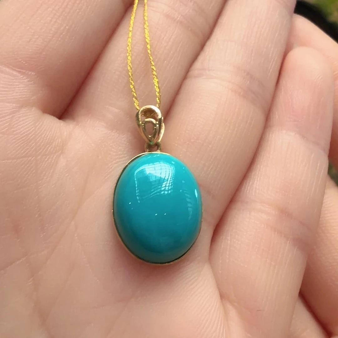 绿松石18K金镶嵌颈饰