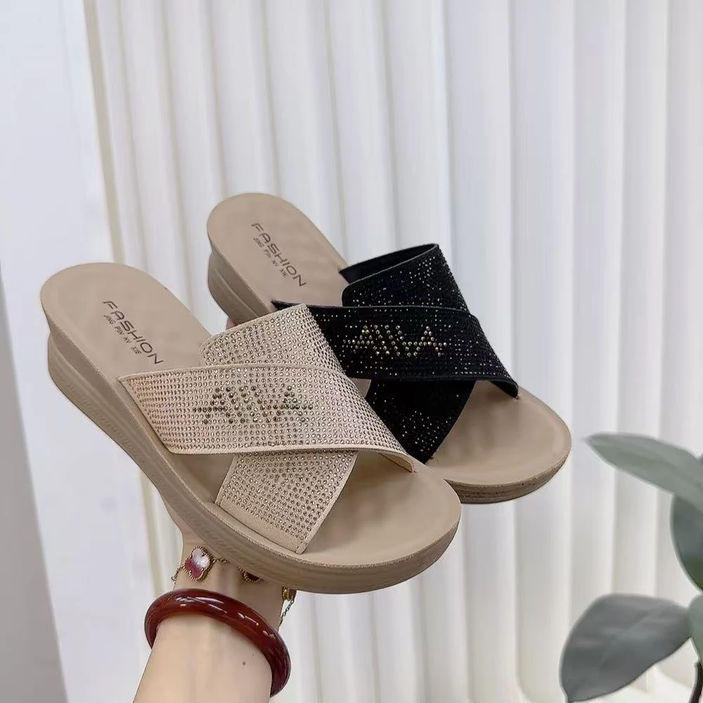 A896简约大气交叉水钻小半拖