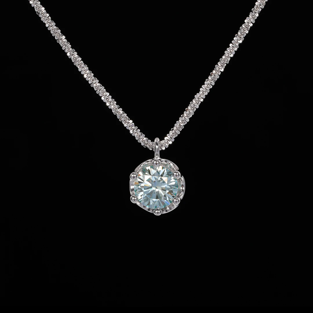 坠链均925银莫桑石 木木(SY5475)MS-1393D 2克拉项链45厘米