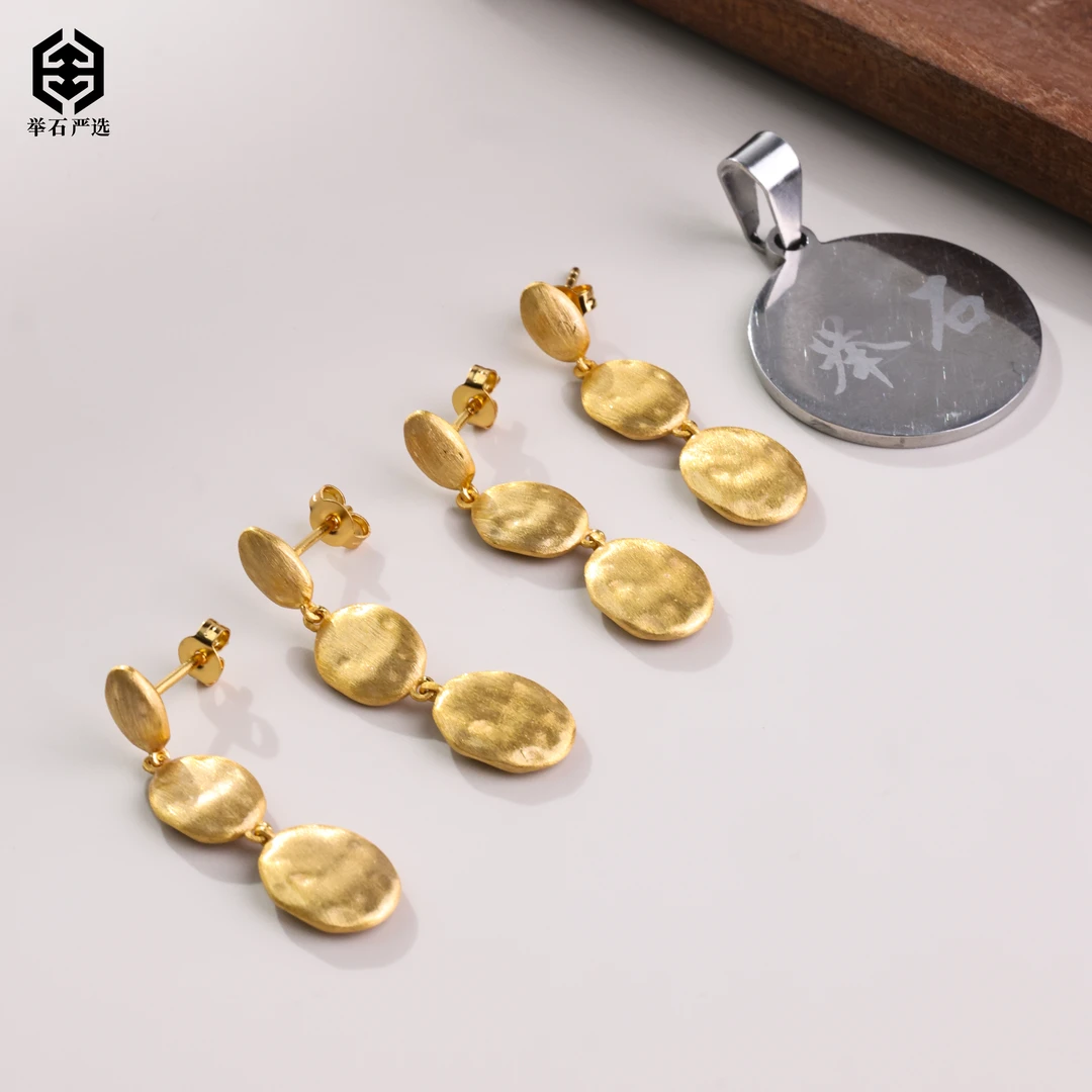 925银银制品 【举石严选】H07-1332-081个性耳饰（一对/多样性）Y