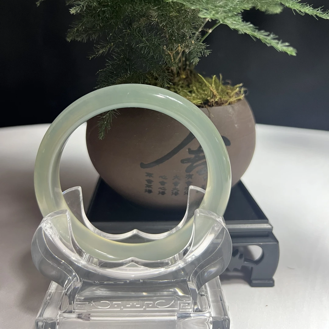 天然玉石白冰手镯