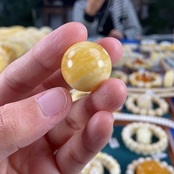 山***丶琥珀未镶嵌珠宝奇石22+虎皮圆珠6.24
