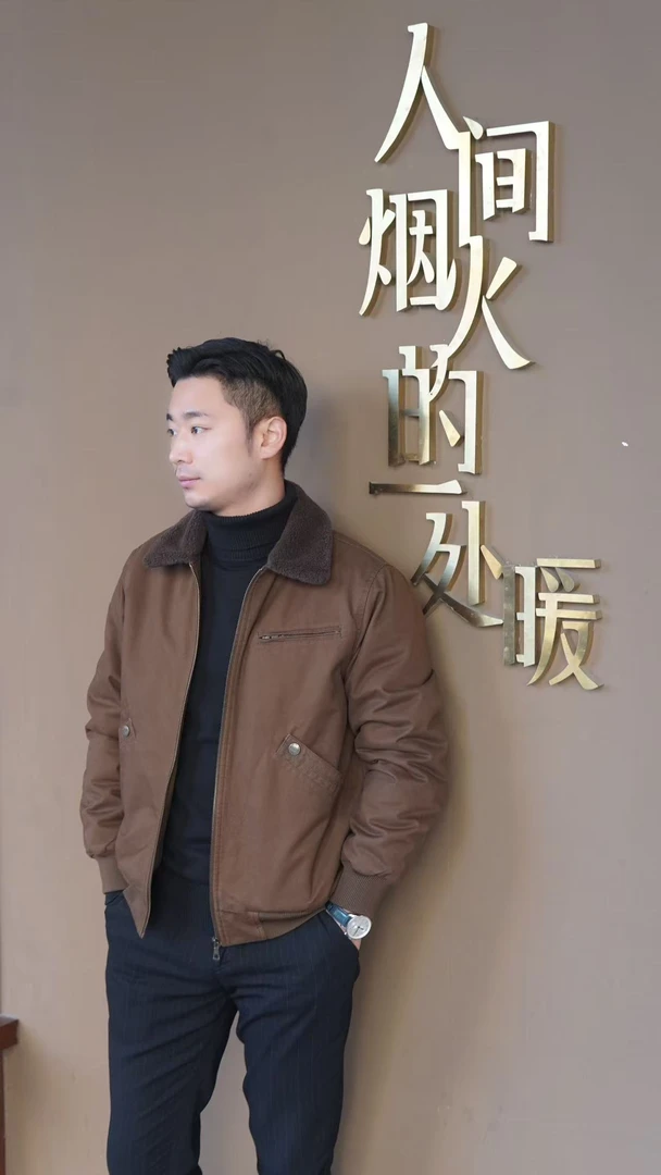 【真】绵羊毛内里飞行员夹克棉服冬季新款羊羔毛加绒加厚羊毛棉衣