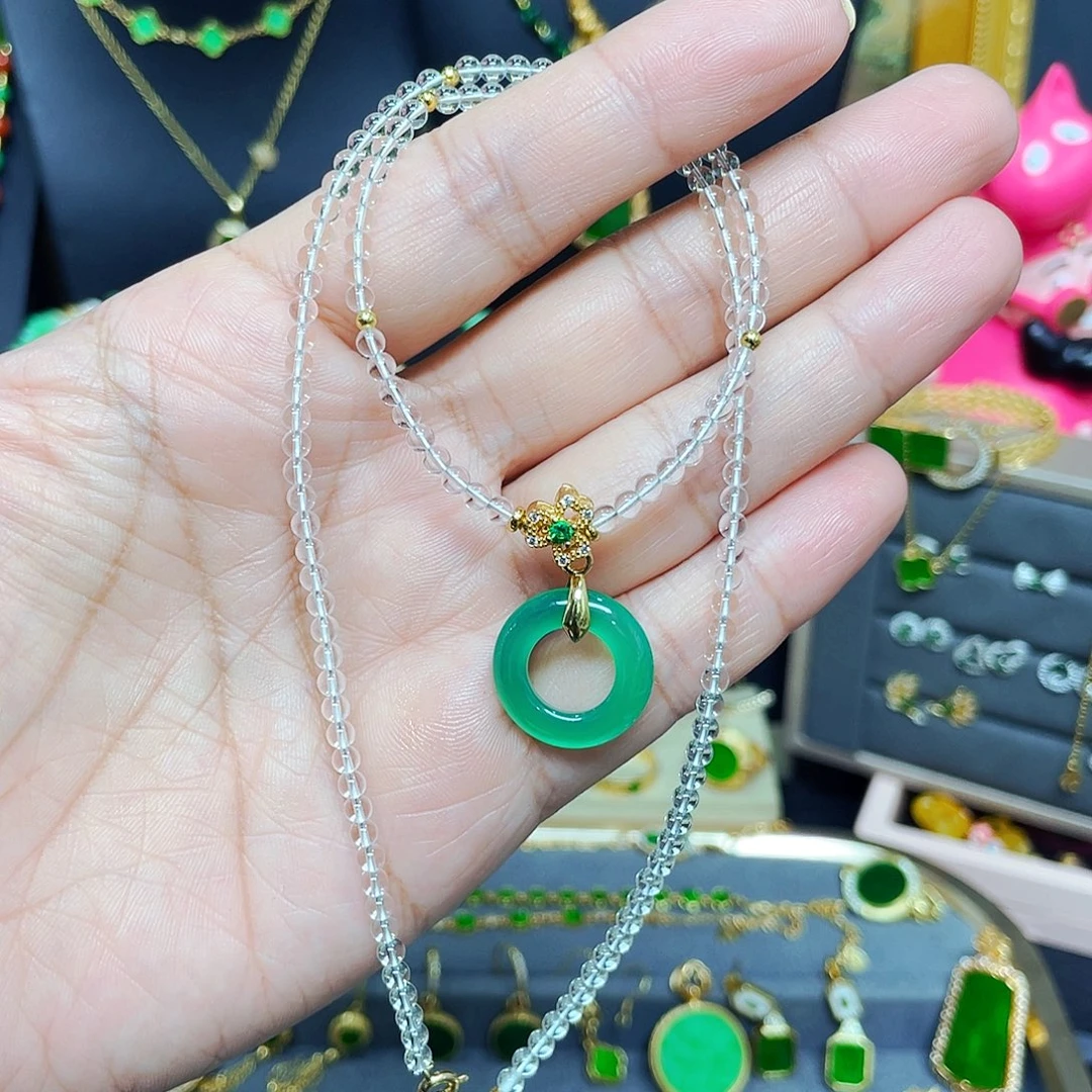 颈饰水晶银S925镶嵌